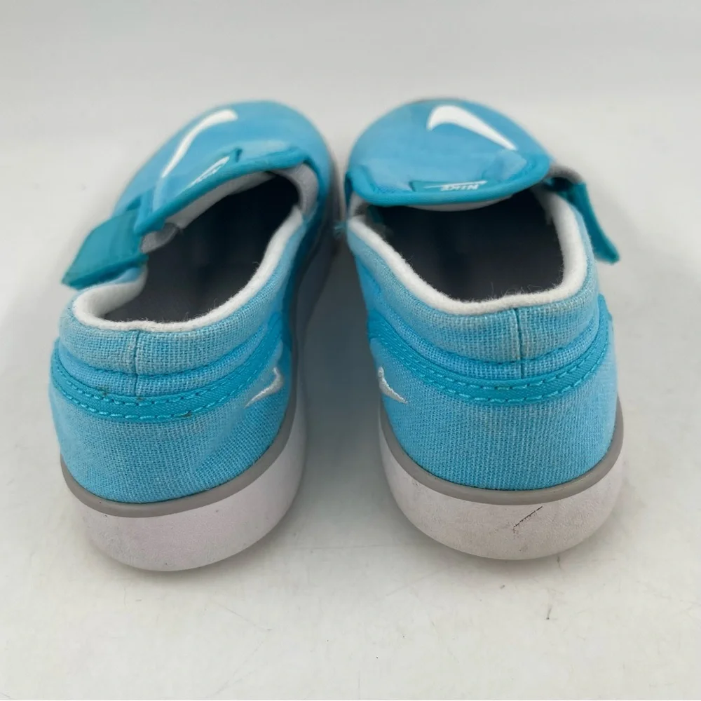 Nike Toddlers Kids Toki Slip-on Canvas Sail Blue White Sneakers Shoes - Size 10C